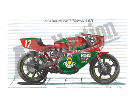 イラスト作品集／Ducati NCR 900TT バイクとクルマのイラスト作品｜M collection 岡本正樹